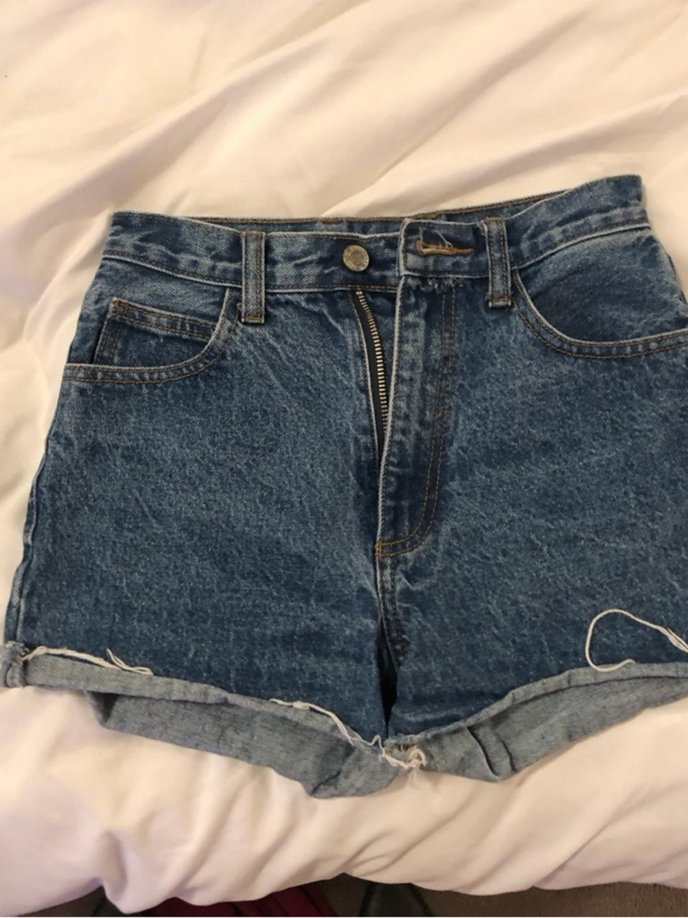 Brandy Melville Blue Rolled Hem Denim Shorts